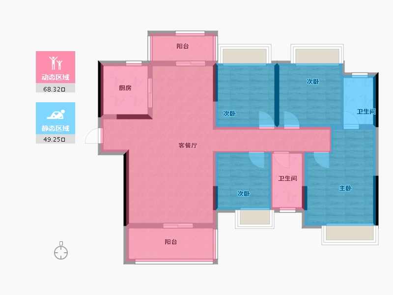 广西壮族自治区-贺州市-贺州彰泰郡-111.52-户型库-动静分区