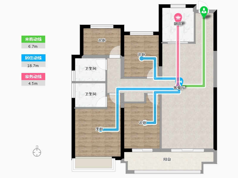 湖南省-长沙市-中海阅麓山-98.43-户型库-动静线