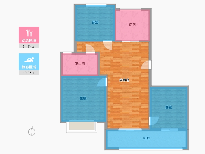 江苏省-徐州市-万科·潮鸣-87.21-户型库-动静分区