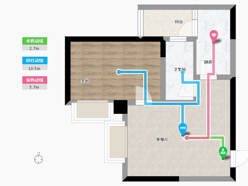 四川省-成都市-华阳南湖国际-46.00-户型库-动静线