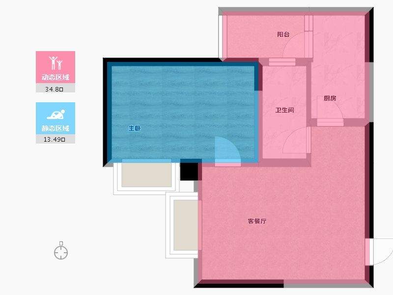 四川省-成都市-华阳南湖国际-46.00-户型库-动静分区