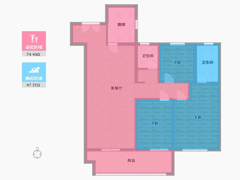 山东省-菏泽市-玖璋台-109.00-户型库-动静分区