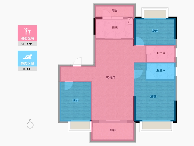 湖南省-长沙市-碧桂园·荟隽棠-88.95-户型库-动静分区