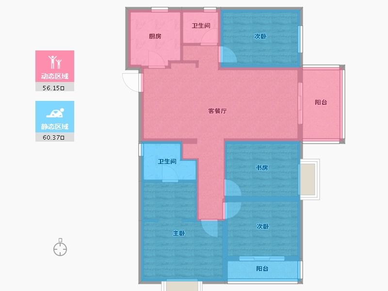 云南省-昆明市-金地商置昆悦-104.00-户型库-动静分区