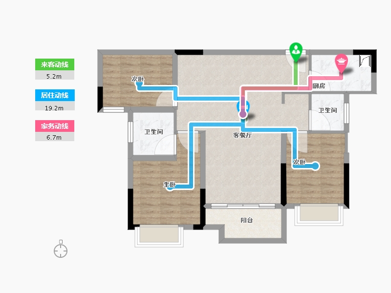 湖南省-长沙市-汉唐世家-84.01-户型库-动静线