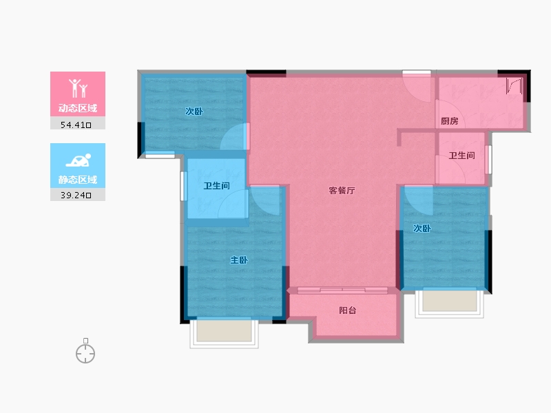 湖南省-长沙市-汉唐世家-84.01-户型库-动静分区