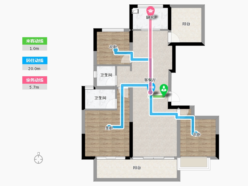 湖南省-长沙市-保利恒伟·时光印象-89.89-户型库-动静线