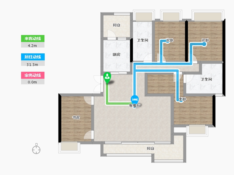 重庆-重庆市-香港置地云山岳-127.29-户型库-动静线