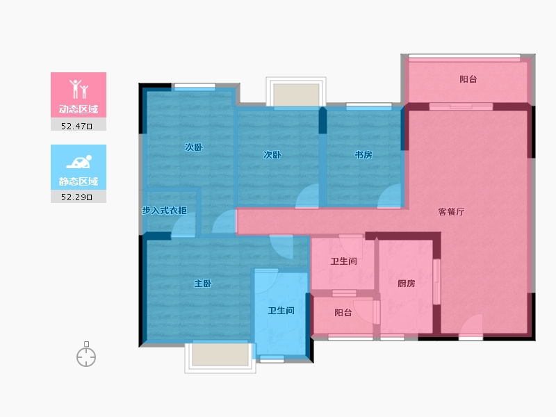 四川省-成都市-正坤悦澜庭-93.00-户型库-动静分区