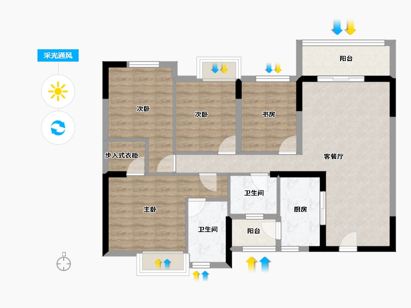 四川省-成都市-正坤悦澜庭-93.00-户型库-采光通风