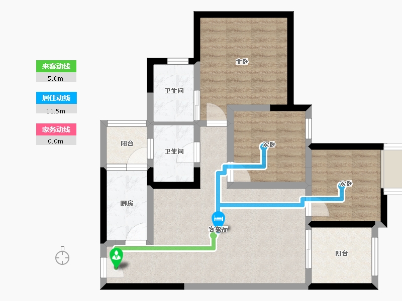 四川省-成都市-正坤悦澜庭-73.83-户型库-动静线