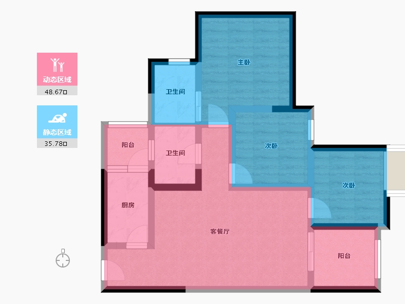 四川省-成都市-正坤悦澜庭-73.83-户型库-动静分区