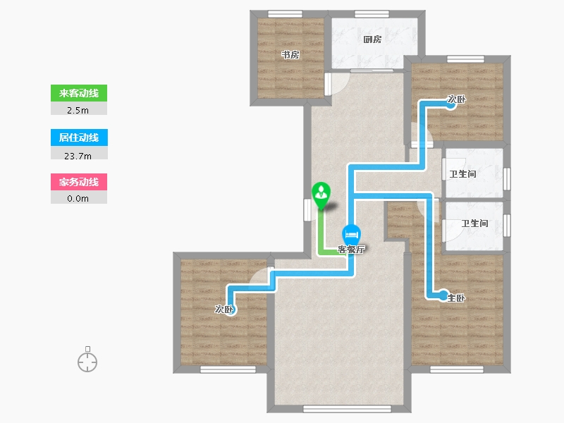 内蒙古自治区-包头市-建华左岸中心-128.00-户型库-动静线