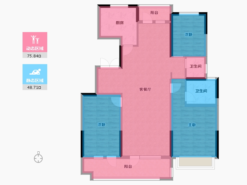 山东省-烟台市-香逸中央-111.20-户型库-动静分区