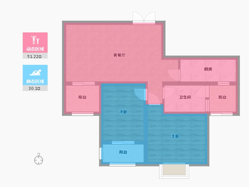 安徽省-淮北市-状元府邸-72.00-户型库-动静分区