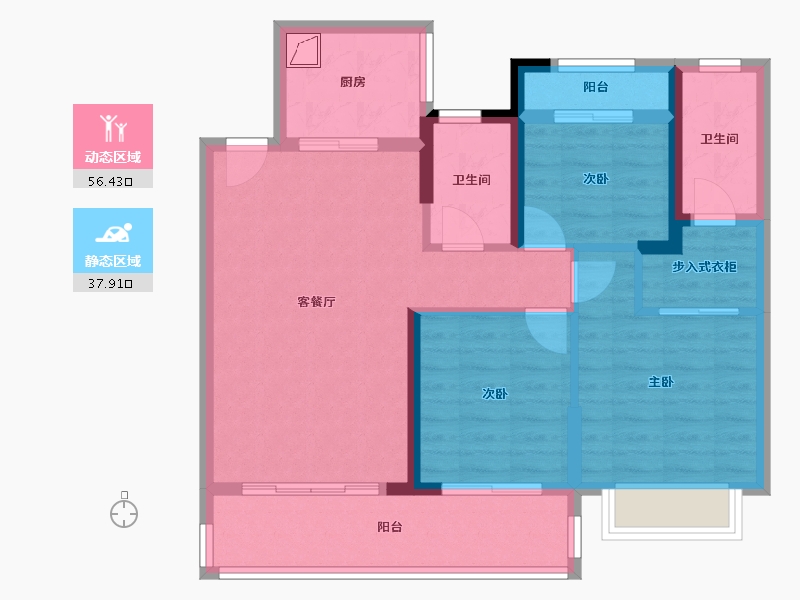 福建省-龙岩市-宏地宏盛园-90.00-户型库-动静分区