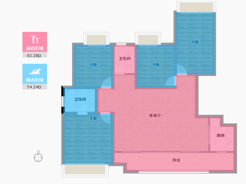 重庆-重庆市-香港置地云山岳-105.26-户型库-动静分区