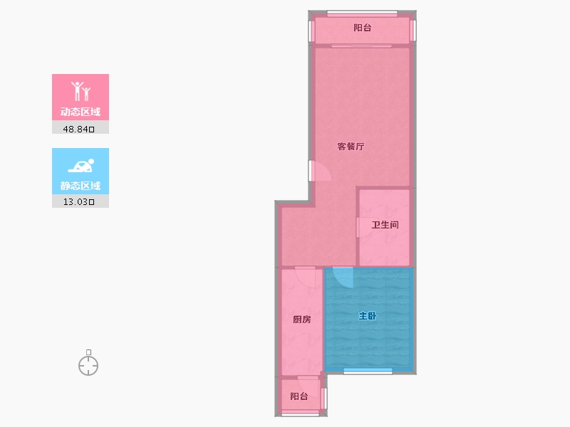 天津-天津市-华苑新城竹华里-74.76-户型库-动静分区