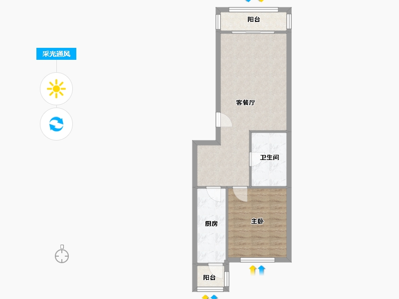 天津-天津市-华苑新城竹华里-74.76-户型库-采光通风