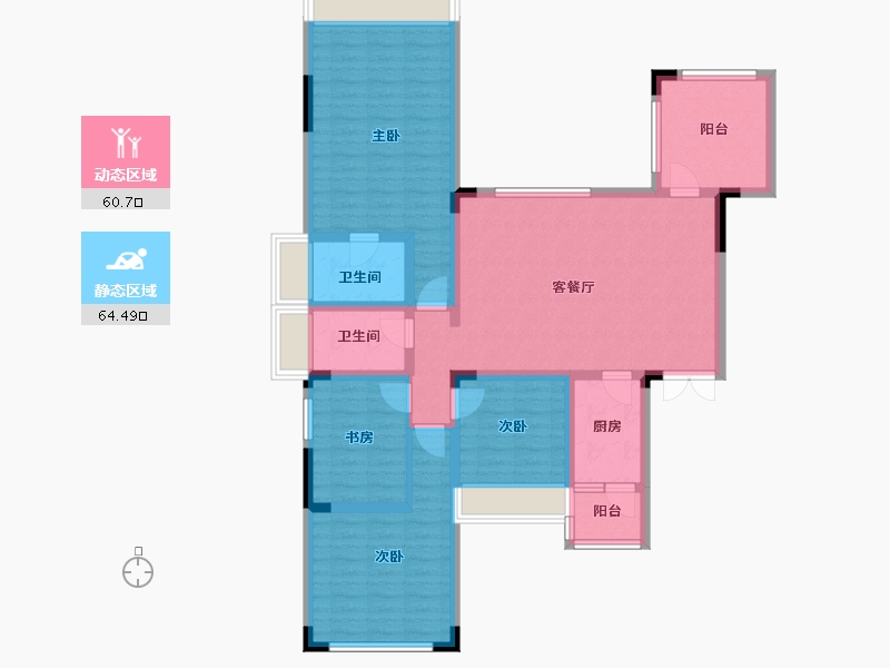 四川省-成都市-恒大银海湖-110.97-户型库-动静分区