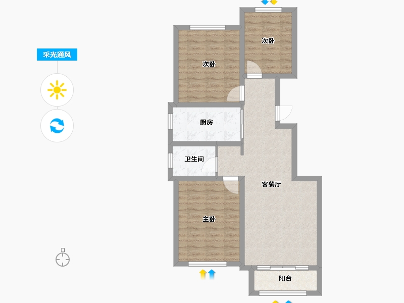 河北省-衡水市-阜城中超天著-83.00-户型库-采光通风