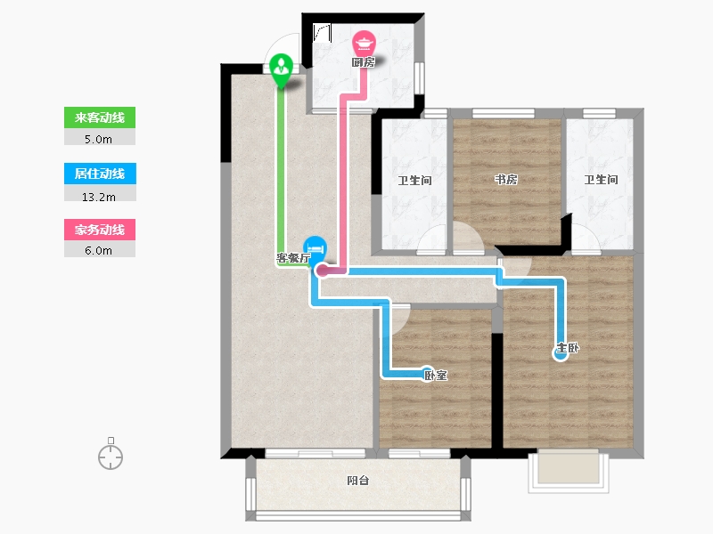 湖北省-武汉市-中建星光城-90.00-户型库-动静线