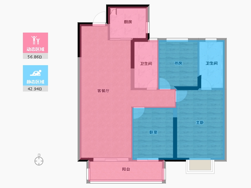 湖北省-武汉市-中建星光城-90.00-户型库-动静分区