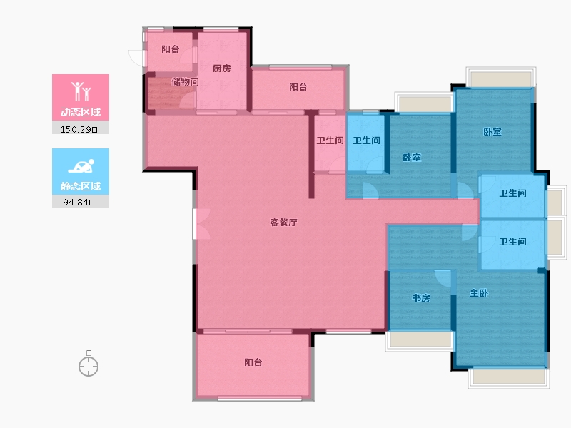 广东省-惠州市-鼎峰国汇山-225.61-户型库-动静分区