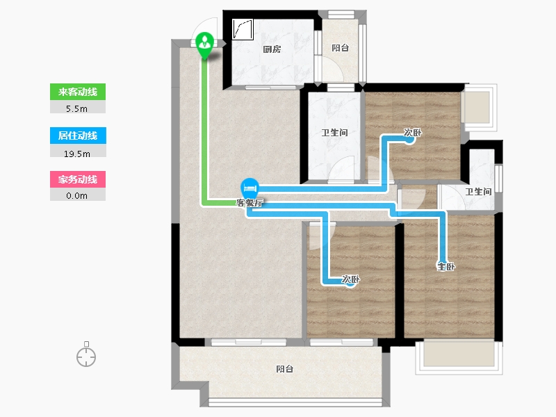 广西壮族自治区-南宁市-中路雅苑-90.00-户型库-动静线