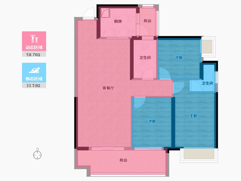 广西壮族自治区-南宁市-中路雅苑-90.00-户型库-动静分区