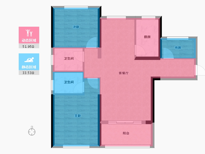 湖北省-十堰市-芳华里-98.00-户型库-动静分区