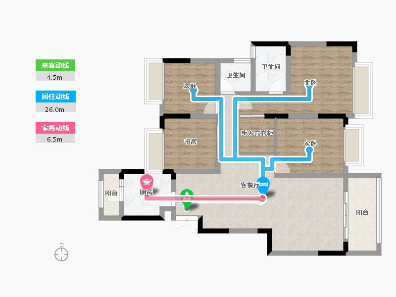 重庆-重庆市-中核天玺一品-103.44-户型库-动静线