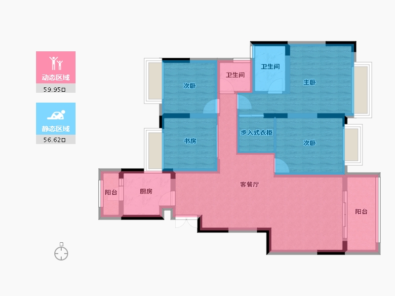 重庆-重庆市-中核天玺一品-103.44-户型库-动静分区