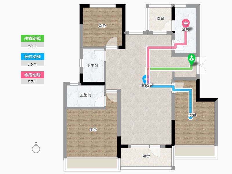 四川省-成都市-电建地产长运东安-92.88-户型库-动静线