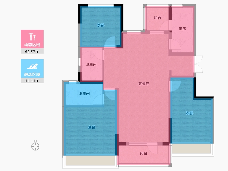 四川省-成都市-电建地产长运东安-92.88-户型库-动静分区