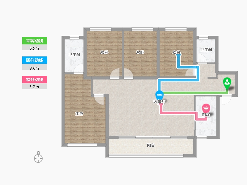 四川省-成都市-龙湖西府琅悦-113.43-户型库-动静线