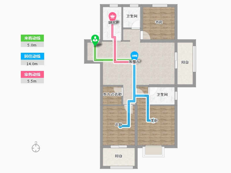 江苏省-徐州市-睢宁东城名郡-91.68-户型库-动静线