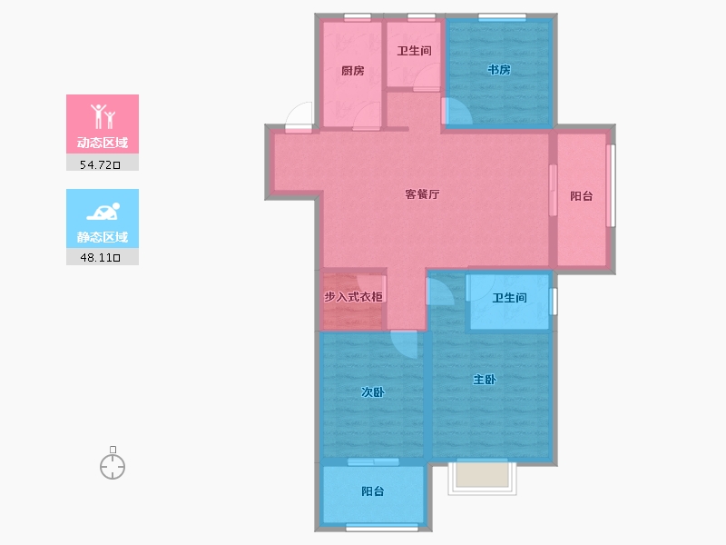 江苏省-徐州市-睢宁东城名郡-91.68-户型库-动静分区