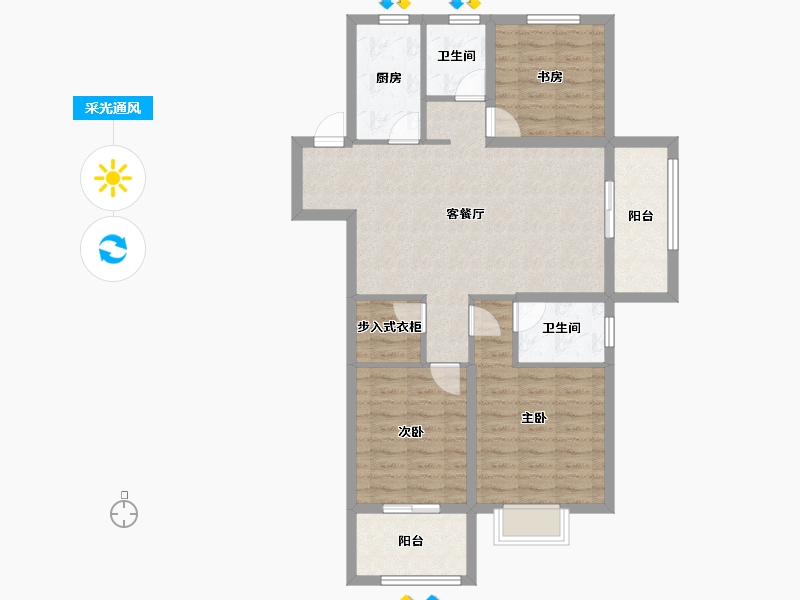 江苏省-徐州市-睢宁东城名郡-91.68-户型库-采光通风