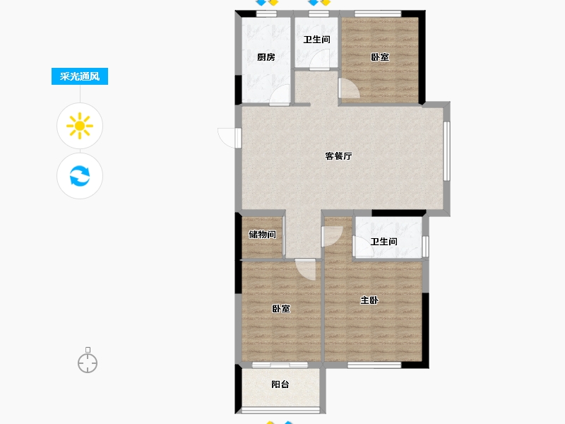 山东省-青岛市-中海红著-96.00-户型库-采光通风