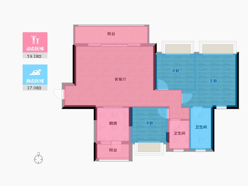 贵州省-贵阳市-金茂观山湖-87.20-户型库-动静分区