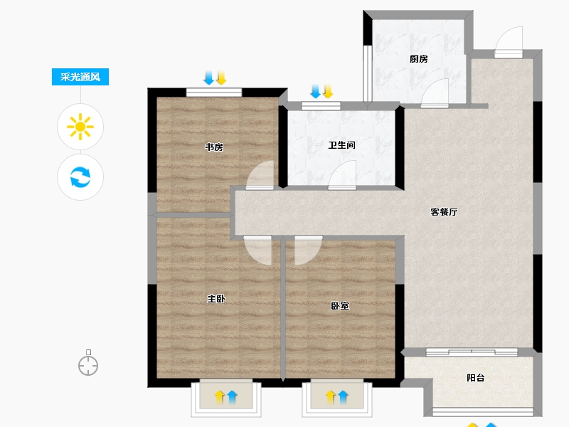 山东省-青岛市-中海红著-88.00-户型库-采光通风