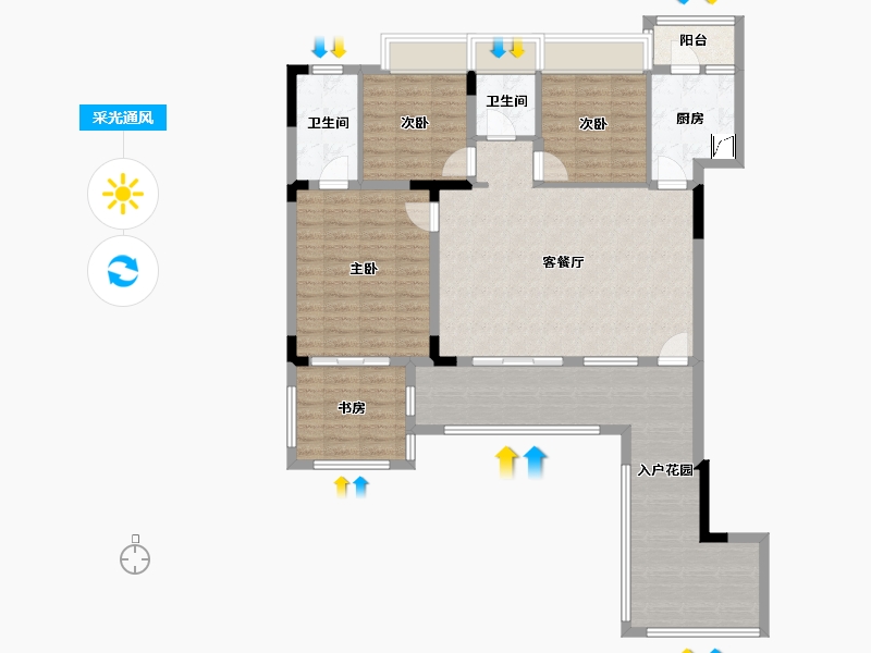 四川省-成都市-恒大银海湖-116.30-户型库-采光通风