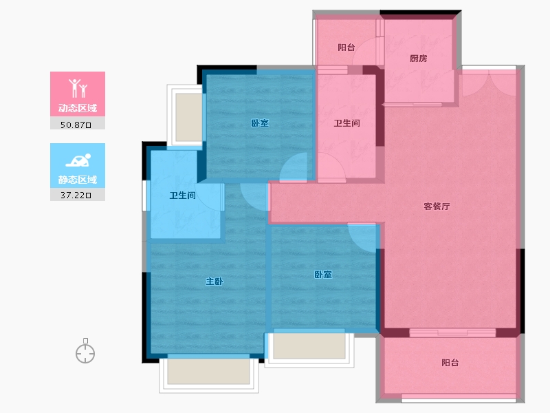 广东省-惠州市-湖心岛1号花园一期-79.03-户型库-动静分区