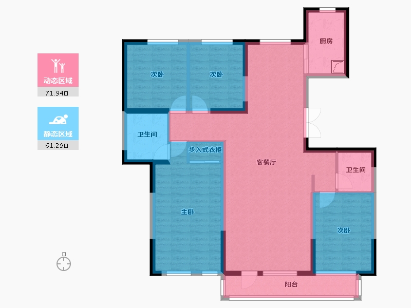 宁夏回族自治区-银川市-凤凰华府-119.32-户型库-动静分区