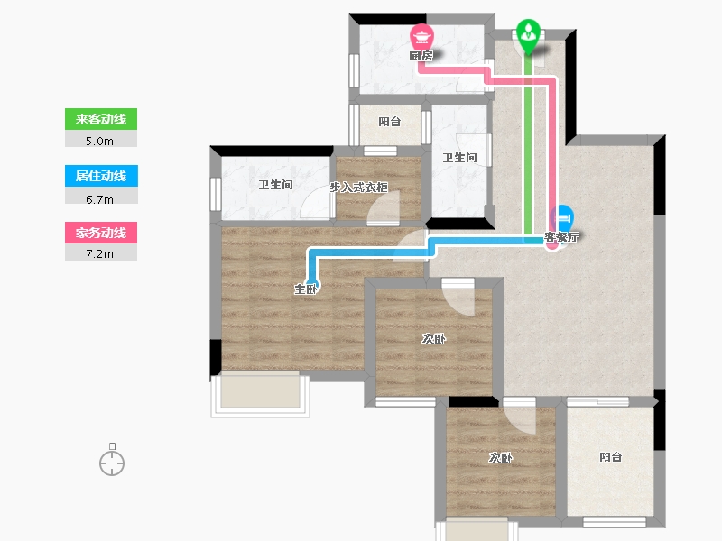 四川省-成都市-正坤悦澜庭-75.30-户型库-动静线