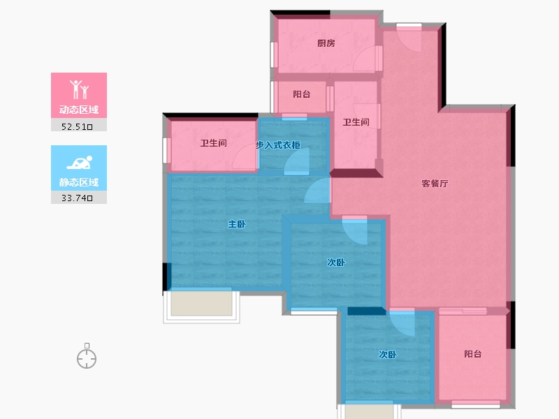 四川省-成都市-正坤悦澜庭-75.30-户型库-动静分区