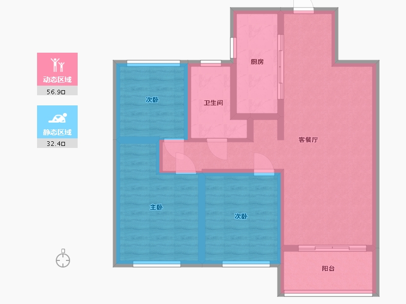 山东省-烟台市-蓝天壹号-93.00-户型库-动静分区