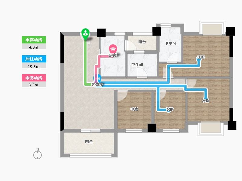 四川省-成都市-正坤悦澜庭-84.78-户型库-动静线