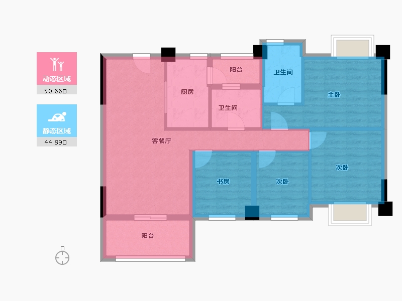 四川省-成都市-正坤悦澜庭-84.78-户型库-动静分区